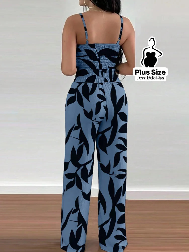 Conjunto Estampado com Cropped Transpassado e Calça Conjunto Estampado com Cropped Transpassado e Calça