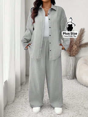Conjunto Listrado com Camisa Oversized e Calça Reta Conjunto Listrado com Camisa Oversized e Calça Reta