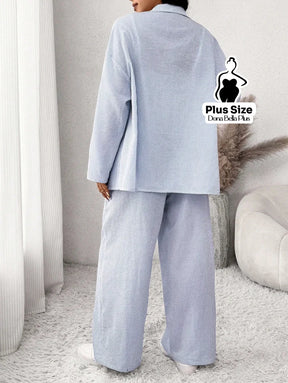 Conjunto Listrado com Camisa Oversized e Calça Reta Conjunto Listrado com Camisa Oversized e Calça Reta
