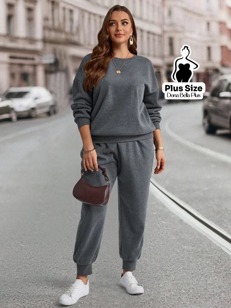 Conjunto Moletom Forrado com Blusa Manga Longa e Calça Reta Conjunto Moletom Forrado com Blusa Manga Longa e Calça Reta