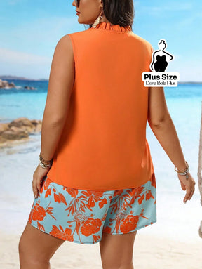 Conjunto Regata com Shorts Estampado Floral Conjunto Regata com Shorts Estampado Floral