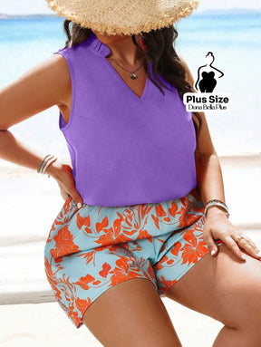 Conjunto Regata com Shorts Estampado Floral Conjunto Regata com Shorts Estampado Floral
