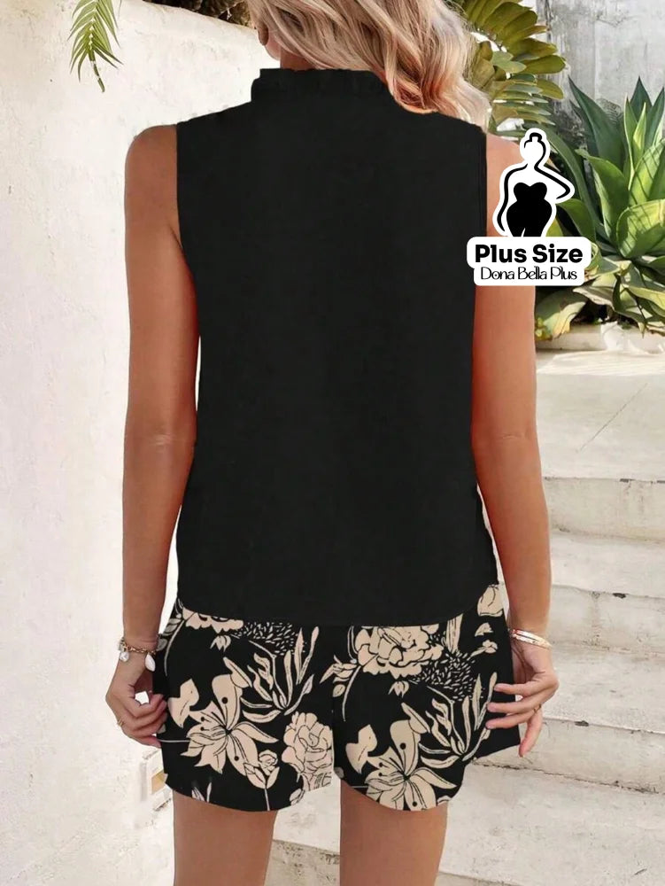 Conjunto Regata com Shorts Estampado Floral Conjunto Regata com Shorts Estampado Floral