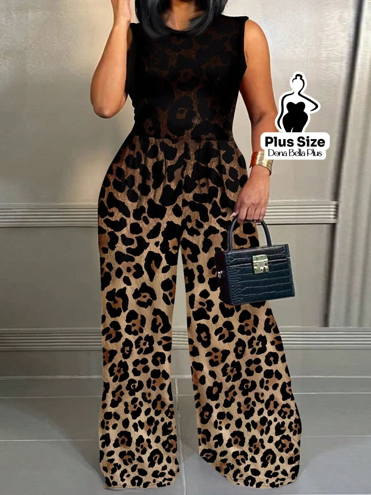 Macacão Longo Sem Mangas com Estampa Elegante Estampa 4 / G Macacão Longo Sem Mangas com Estampa Elegante