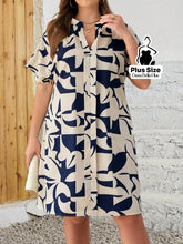 Vestido Camisa Estampado com Botões e Mangas Curta Azul Escuro / G Vestido Camisa Estampado com Botões e Mangas Curta