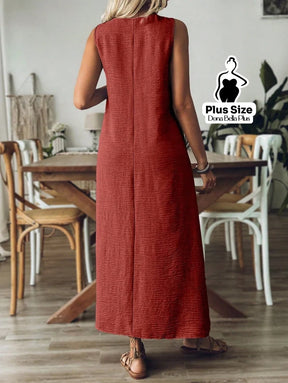 Vestido Longo Casual com Decote V e Modelagem Flare Vestido Longo Casual com Decote V e Modelagem Flare