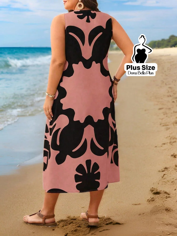 Vestido Midi Solto com Estampa Floral Marcante Vestido Midi Solto com Estampa Floral Marcante