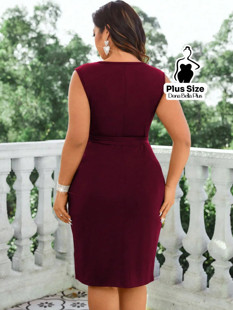 Vestido Transpassado com Amarração e Decote V Vestido Transpassado com Amarração e Decote V